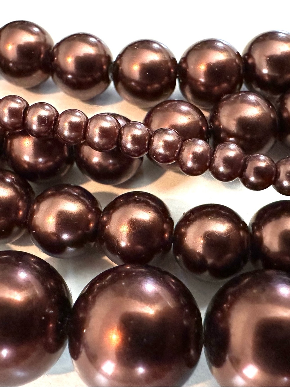 (2 for $18) Vintage Chocolate Glass Pearls